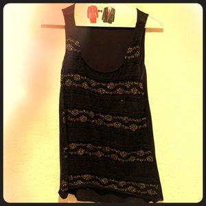 Black and gold dressy sleeveless shirt
